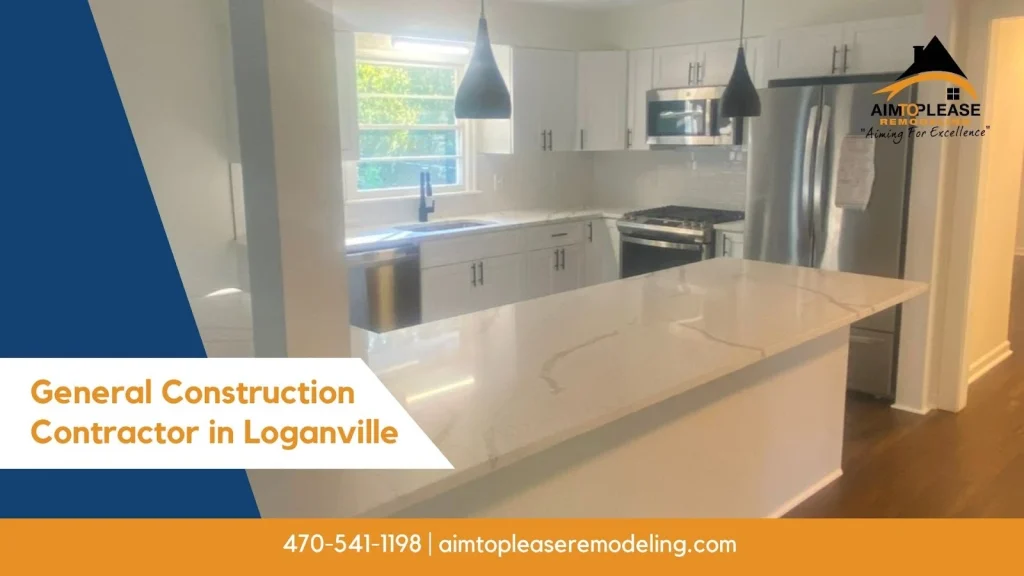 Clean and elegant white kitchen completed by Loganville GA general contractor