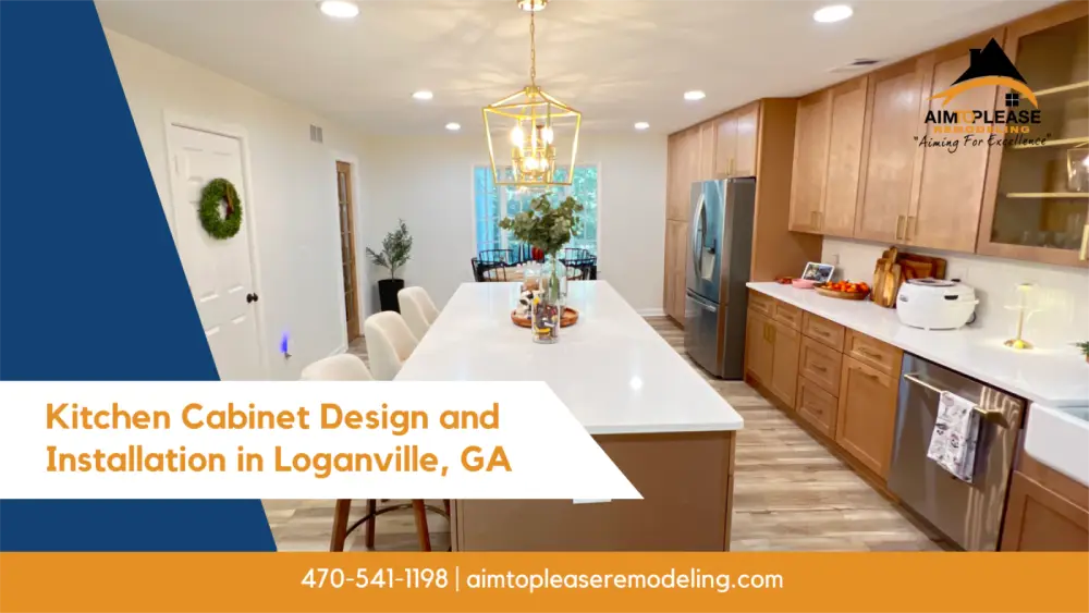 Loganville GA kitchen remodel with custom cabinets and large island